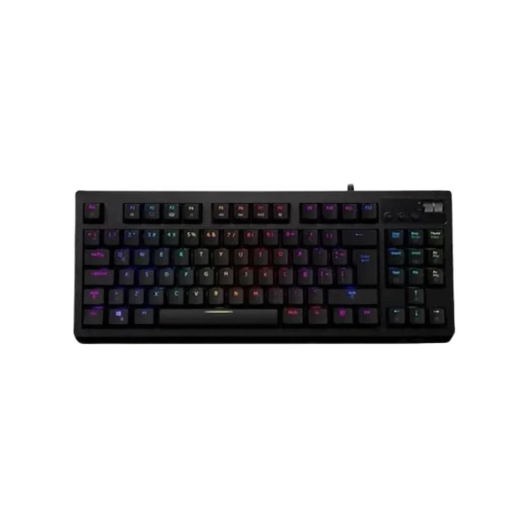 TECLADO QUASAR VG-K387 – Blanco/Negro | RGB Multicolor | Diseño Gamer Compacto