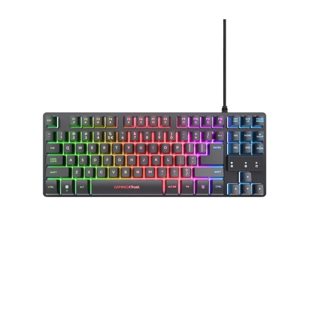 TECLADO GAMING TRUST GXT 833 THADO - TKL | Retroiluminado LED | USB | Compacto