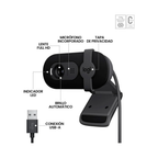 CÁMARA WEB LOGITECH BRIO 100 - FULL HD 1080P | MICRÓFONO INTEGRADO | USB-A | RIGHTLIGHT 2 | TAPA DE PRIVACIDAD