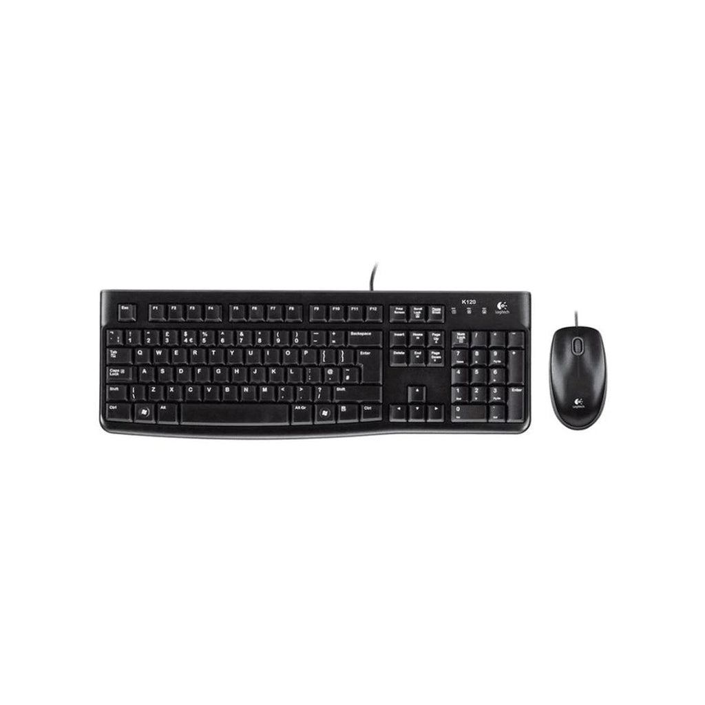 COMBO PERIFÉRICOS LOGITECH MK120 USB – Teclado de Tamaño Completo | Mouse Óptico | Plug & Play