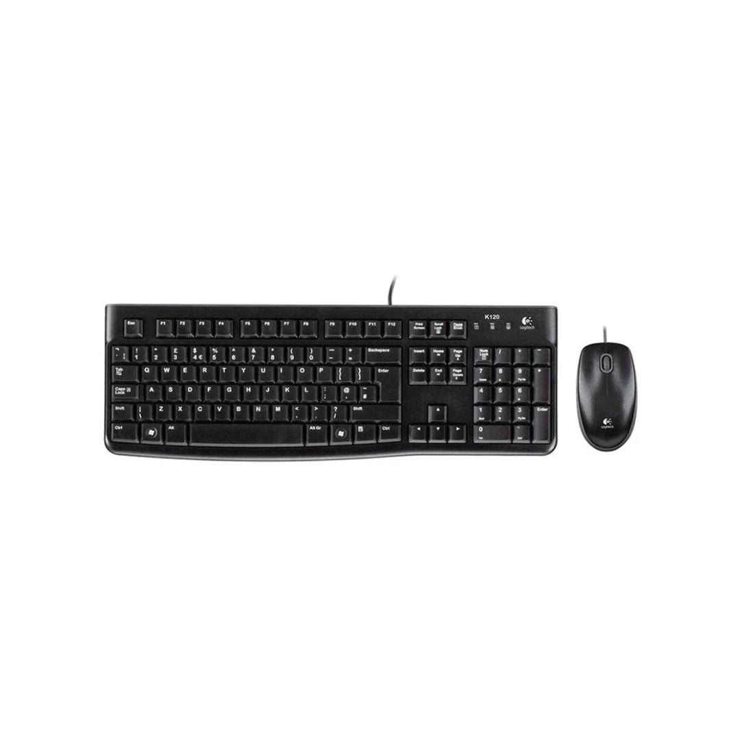 COMBO PERIFÉRICOS LOGITECH MK120 USB – Teclado de Tamaño Completo | Mouse Óptico | Plug & Play