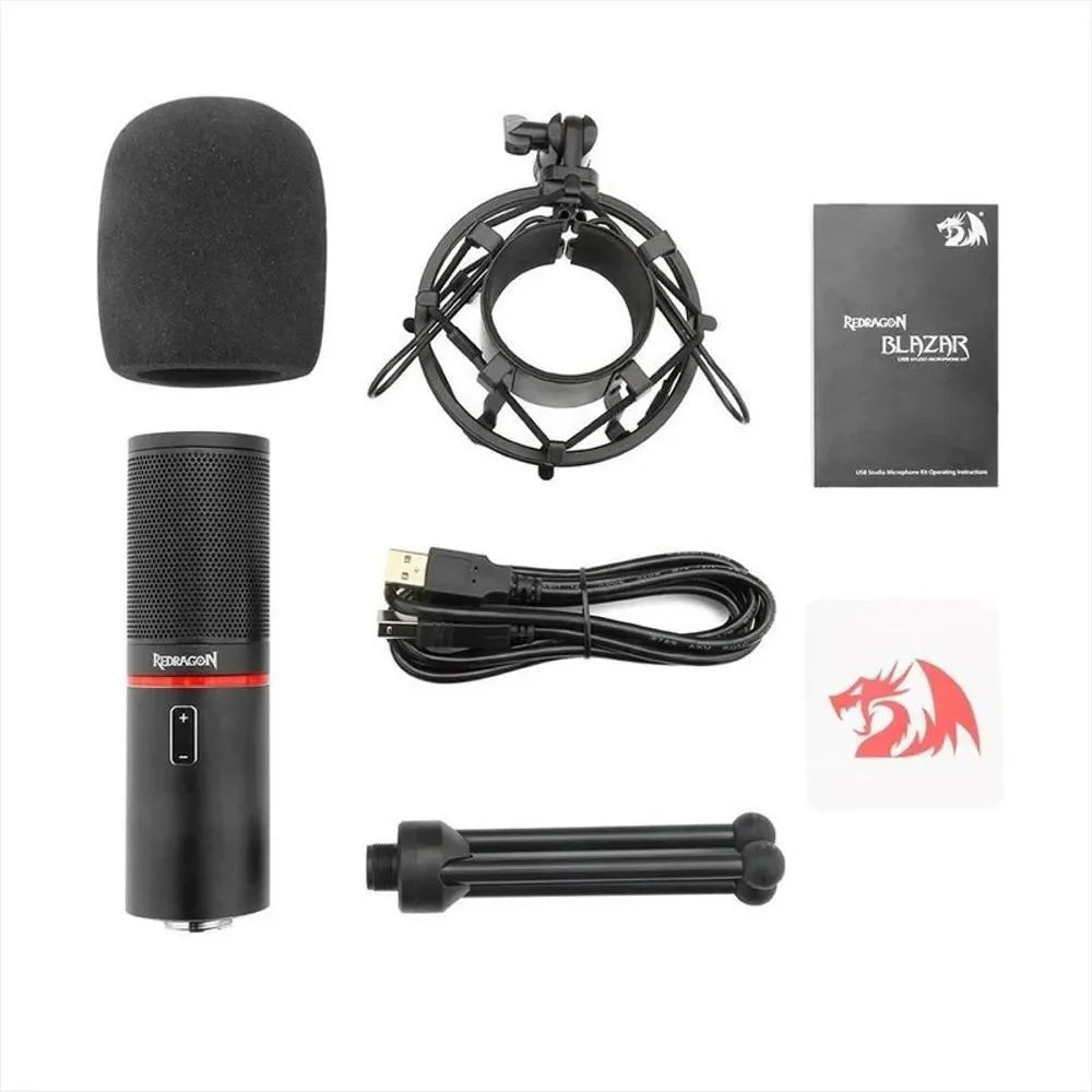 MICRÓFONO Redragon Blazar GM300 – USB | Iluminación RGB | Streaming & Gaming