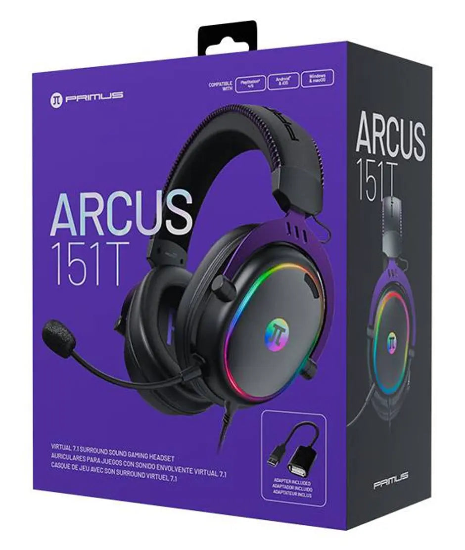 PRIMUS ARCUS PHS-151 – Diadema Gaming Estéreo | 40 mm | Micrófono Flexible