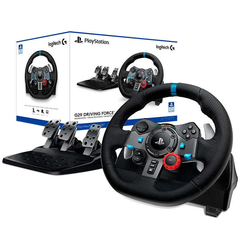 VOLANTE LOGITECH G29 + PEDALES + PALANCA – Force Feedback | Compatible con PS5, PS4 y PC | Experiencia de Conducción Realista