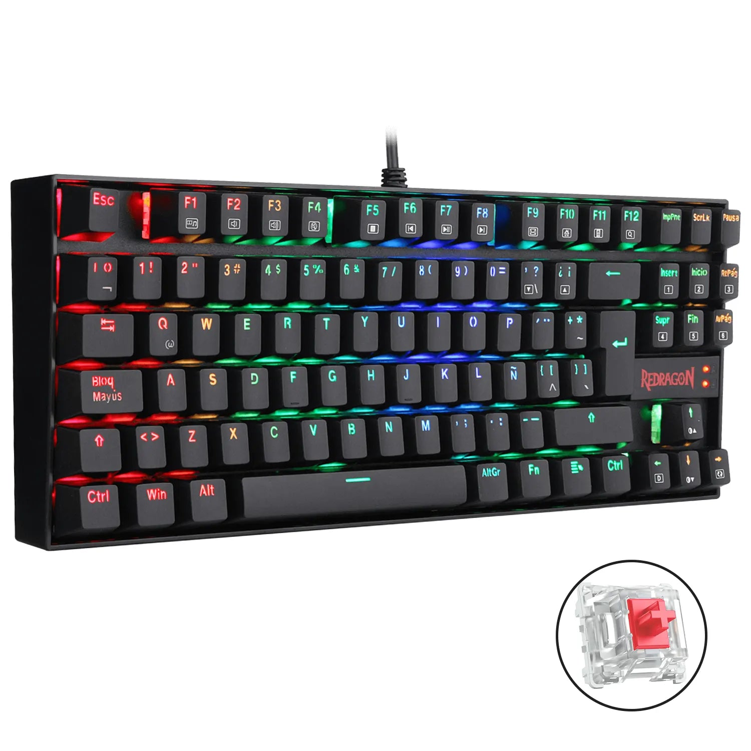 TECLADO MECANICO REDRAGON KUMARA K552 | RGB Compacto Switch Outemu Red USB