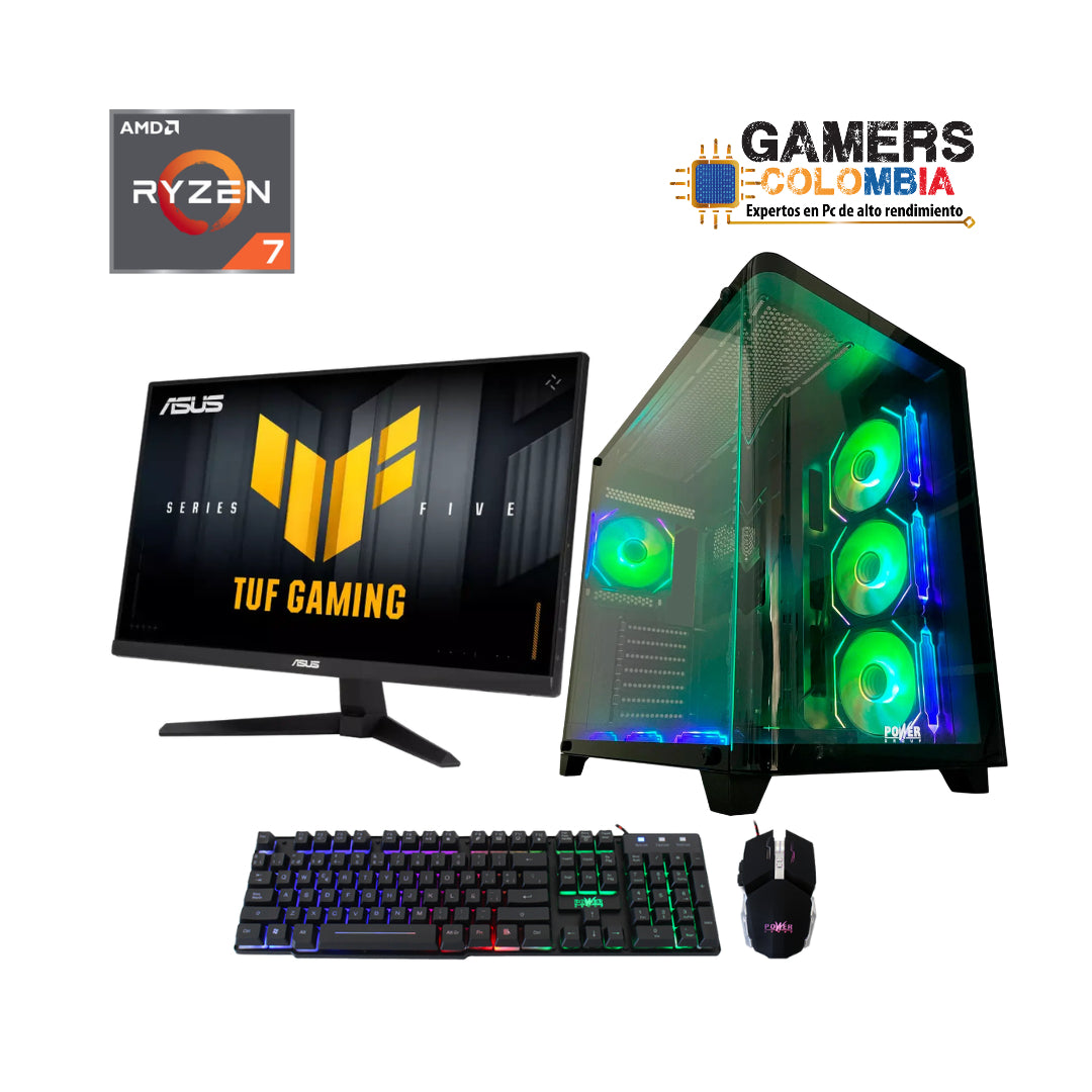 PC DE ESCRITORIO RYZEN 7 8700F - 16GB DDR5 | 512GB M.2 GEN3 | MONITOR Y PERIFERICOS INCLUIDOS