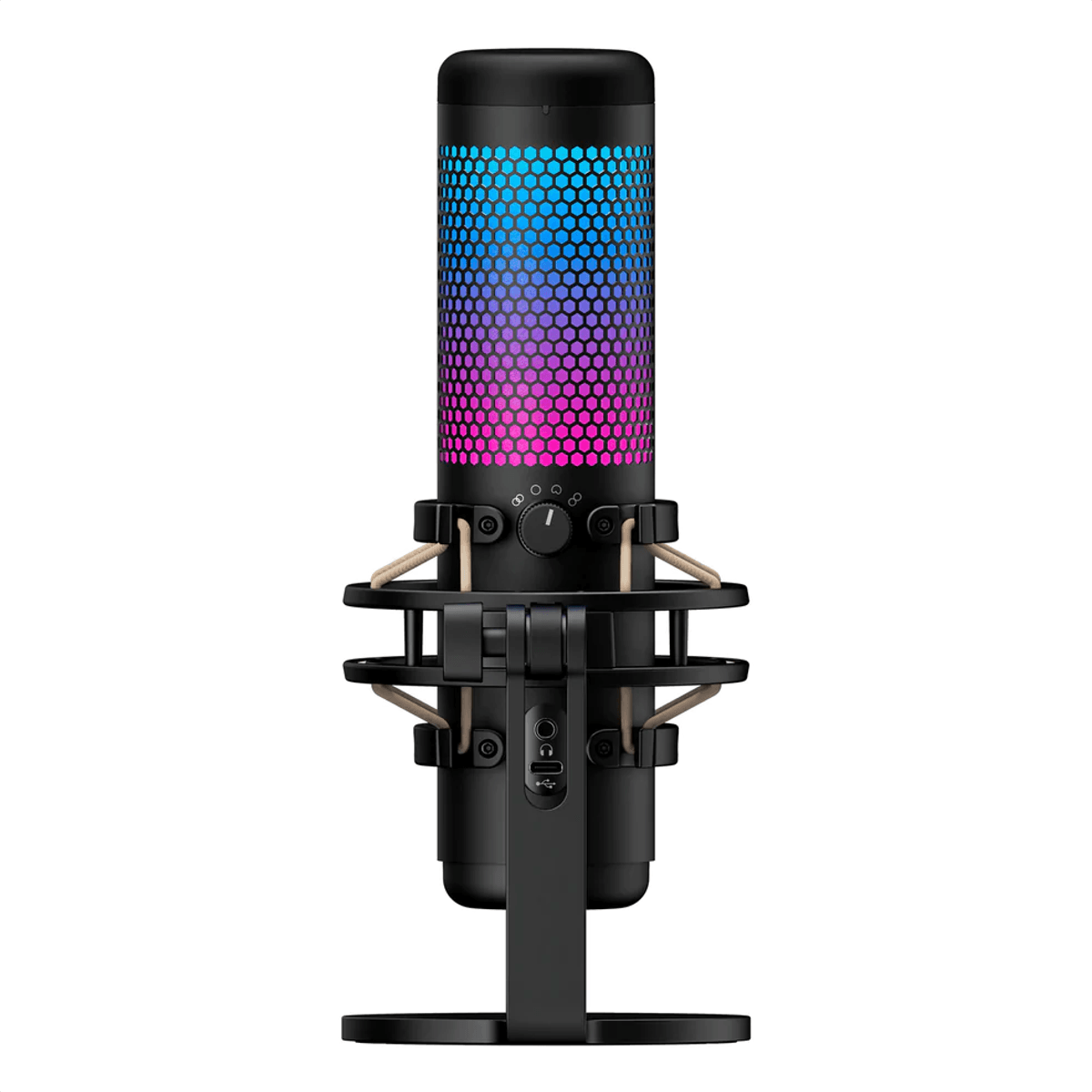 MICRÓFONO HyperX QuadCast S RGB – USB | Iluminación RGB | Antivibración Integrada