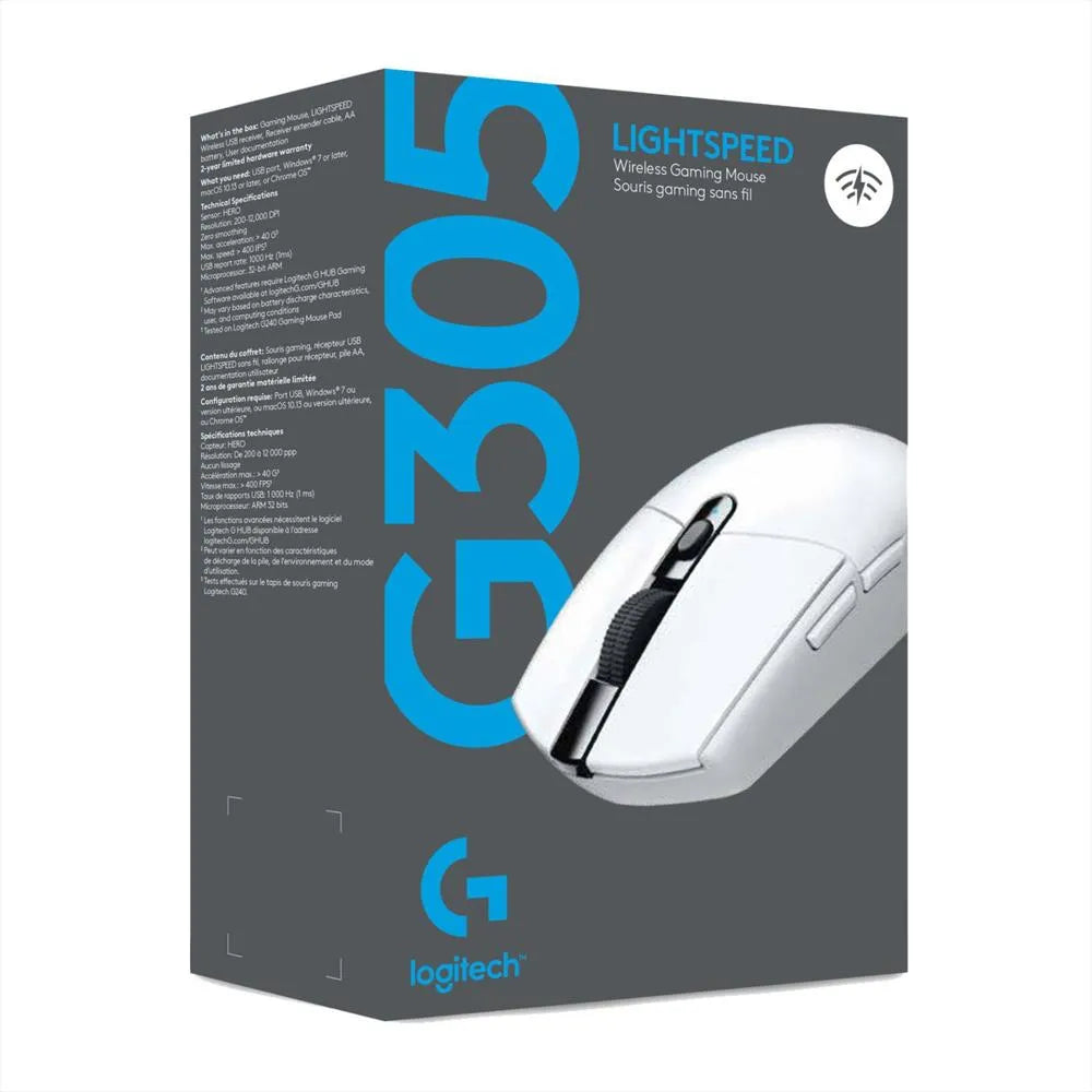 Mouse Gamer Logitech G305 LIGHTSPEED Inalámbrico – Blanco de Alta Precisión
