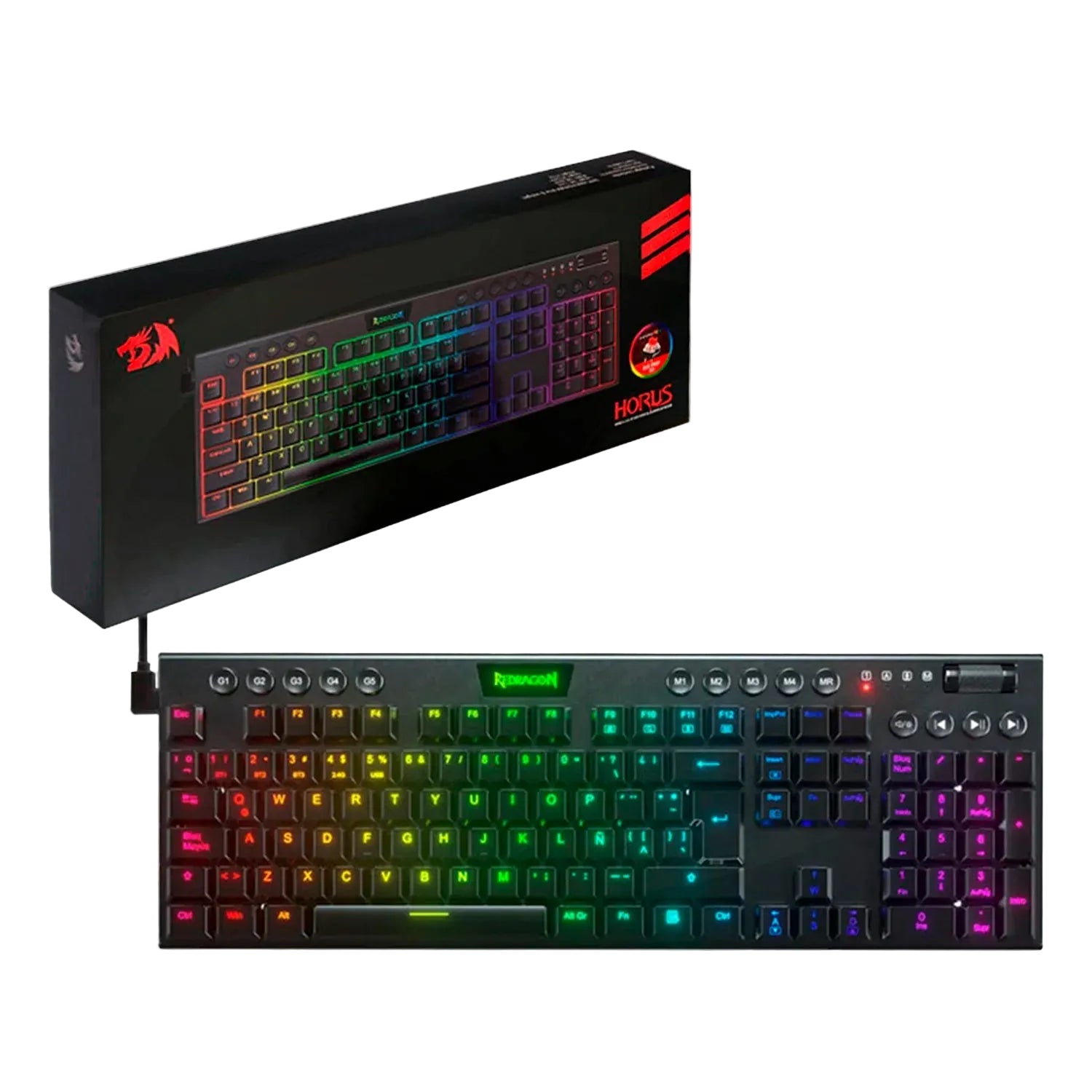 TECLADO MECANICO REDRAGON HORUS K619 - Alámbrico | RGB | Compacto para Gaming