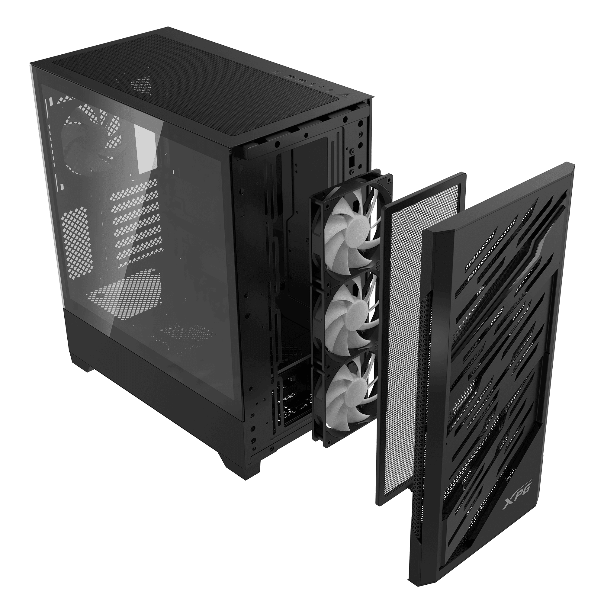 CHASIS XPG STARKER AIR BTF NEGRO – Alto flujo | Vidrio templado | Diseño ATX